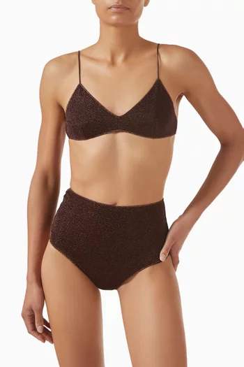 Lumière High-waist Bikini Set in Lurex
