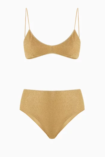 Lumière High-waist Bikini Set in Lurex