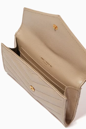 Cassandre Matelassé Small Envelope  Wallet in Embossed Leather