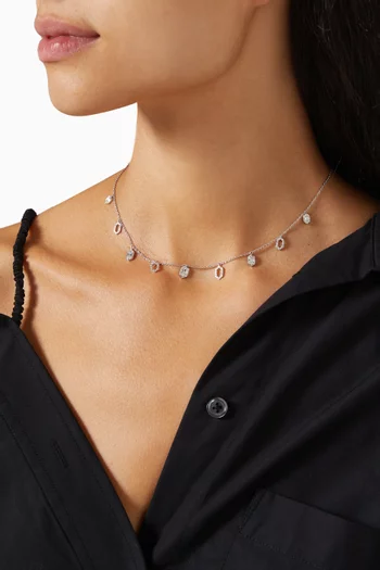 Palace Baguette Diamond Necklace in 18kt White Gold