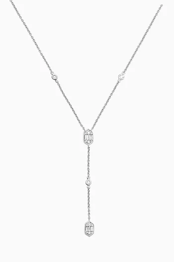 Palace Baguette Diamond Lariat Necklace in 18kt White Gold