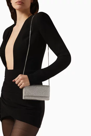 Super Amini Paloma Crystal Clutch in Satin