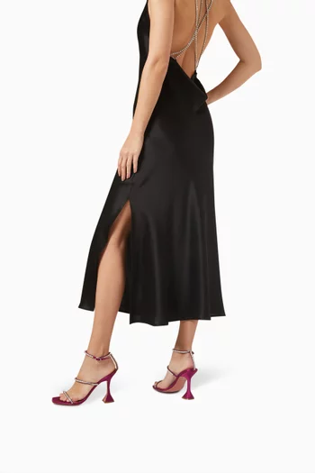 Gilda 95 Embellished Sandals in Satin