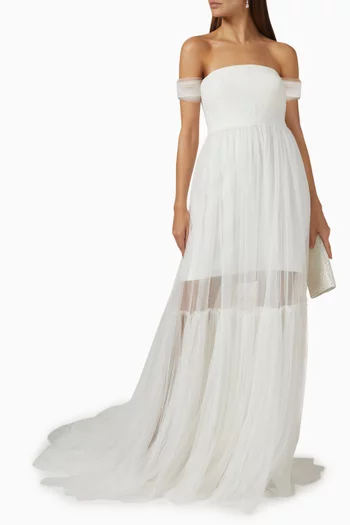 Clarice Off-the-Shoulder Gown in Tulle