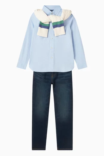 Embroidered Logo Shirt in Cotton