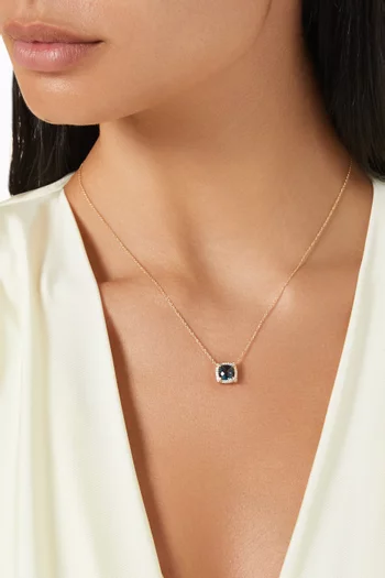 Petite Chatelaine® Diamond & Topaz Necklace in 18kt Gold