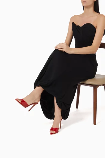 Elle 105 Mule Sandals in Patent Leather & Plexi