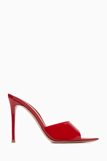 Elle 105 Mule Sandals in Patent Leather & Plexi