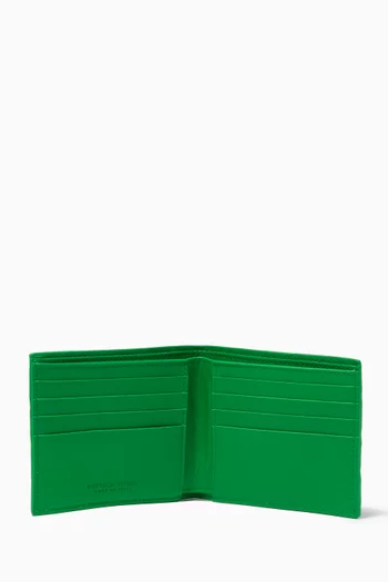 Bi-fold Wallet in Intrecciato Leather 