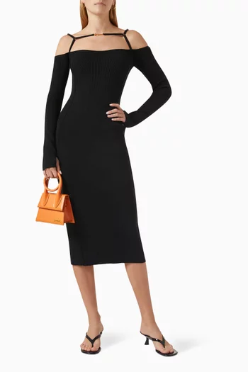 La Robe Sierra Cut-out Midi Dress in Viscose-blend