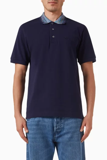 Embroidered Logo Polo Shirt in Cotton