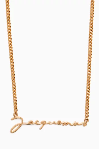 La Chain Signature Necklace in Gold-plated Brass