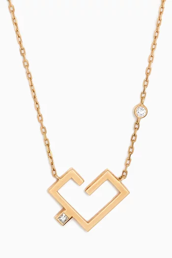 Small Hubb Diamond Necklace in 18kt Gold