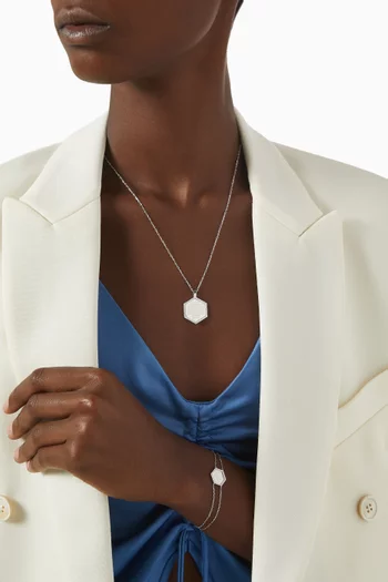 Large Ayat Al-Kursi Diamond Necklace in 18kt White Gold