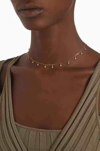 Sparkle Round Diamond Choker in 18kt Yellow Gold