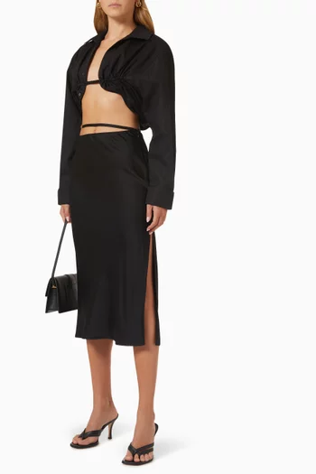 La Jupe Notte in Stretch Satin
