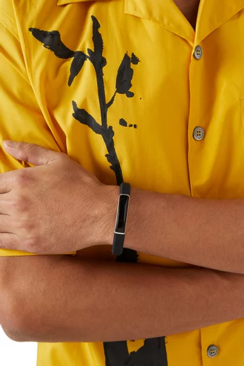 ستريم لاين بحلية شعار الماركة مطاط مرصع بماس بافيه وفضة إسترلينية