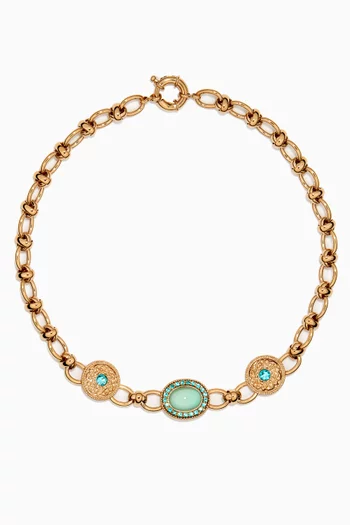 Baroque Prestige Crystal Necklace in 14kt Gold-plated Metal