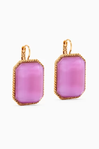 Sophisticated Faceted Earrings in 14kt Gold-plated Metal