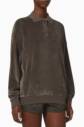 Polo Shirt in Velvet