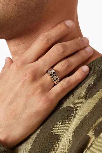Skull Chain Ring in Metal