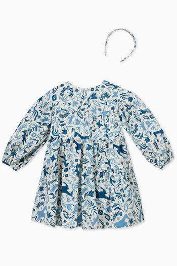 Cris Printed Dress & Headband Set
