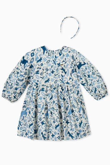 Cris Printed Dress & Headband Set