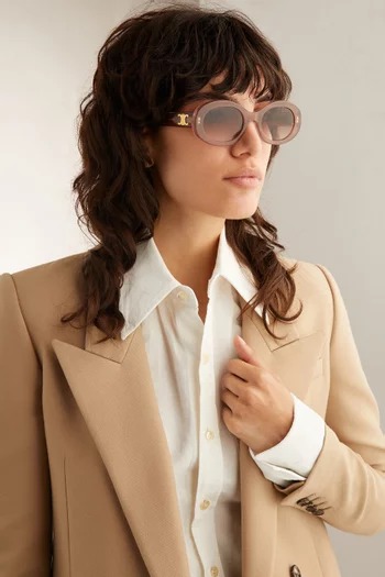 Triomphe Oval Sunglasses in Acetate