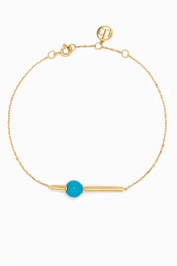 Kiku Glow Turquoise Bar Bracelet in 18kt Yellow Gold
