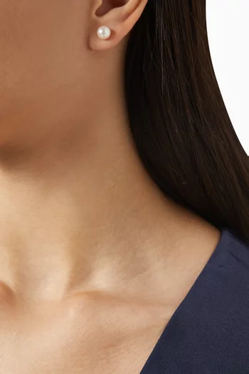 أقراط كيكو مرصعة باللؤلؤ ذهب أصفر عيار 18