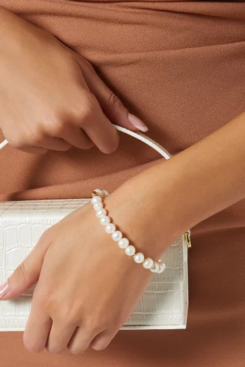 Kiku Freshwater Pearl Bracelet in 18kt Yellow Gold