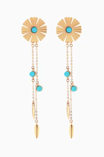 Farfasha Sunkiss Turquoise Earrings in 18kt Yellow Gold