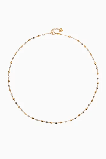 Lydia Two-tone Bead Necklace in 18kt Yellow Gold