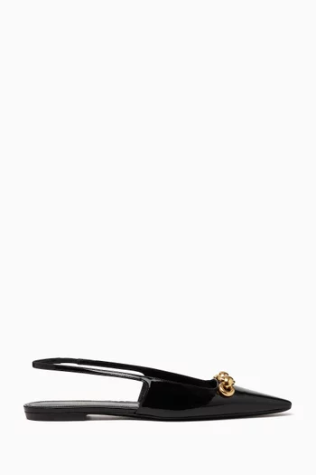 Blade Slingback Flats in Patent Leather
