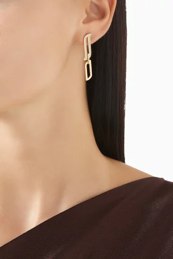 Alif Unity Drop Diamond Earrings in 18kt Yellow Gold