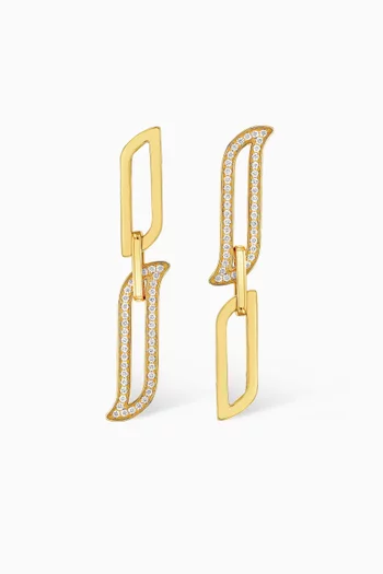 Alif Unity Drop Diamond Earrings in 18kt Yellow Gold
