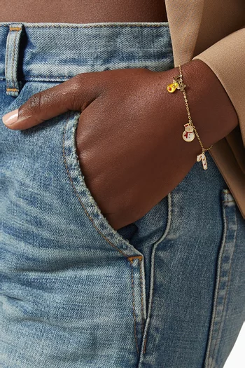 Christmas Festive Charm Bracelet in 18kt Yellow Gold