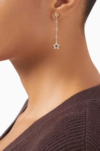 Star Charm Earrings in Brass