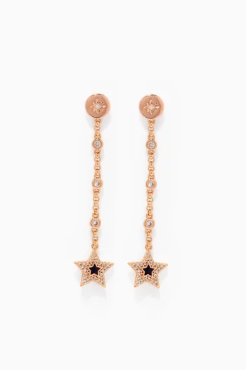 Star Charm Earrings in Brass