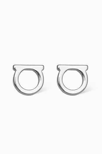 Gancini Stud Earrings in Metal