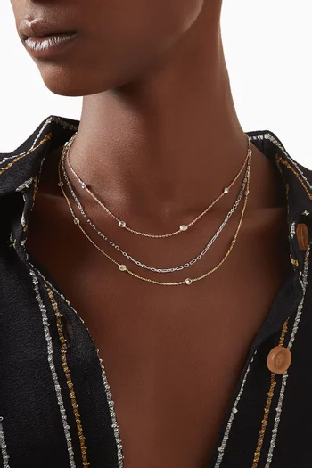 قلادة بثلاث طبقات مرصعة بكريستال فضة إسترلينية