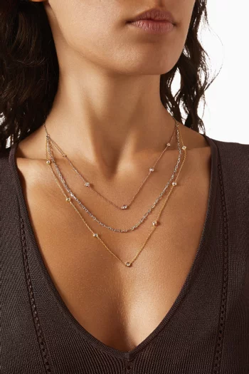 Triple-layered Crystal Necklace in Plated Sterling Silver
