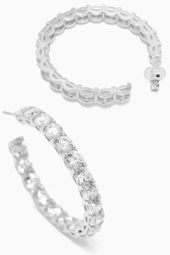 Inside-out Crystal Hoop Earrings in Sterling Silver