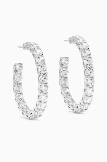 Inside-out Crystal Hoop Earrings in Sterling Silver