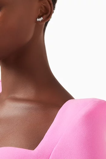 أقراط صغيرة مرصعة بكريستال فضة إسترلينية