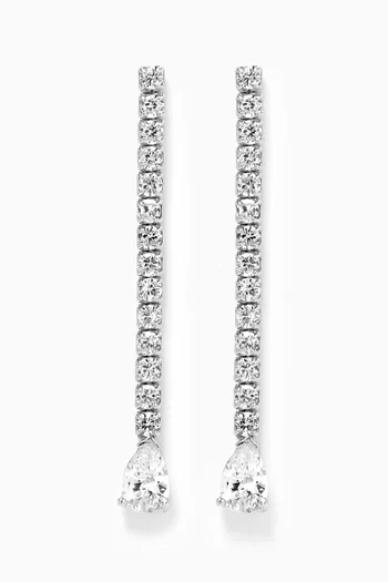Teardrop Crystal Pavé Dangle Earrings in Sterling Silver