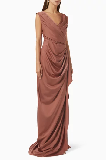 Draped Gown in Satin