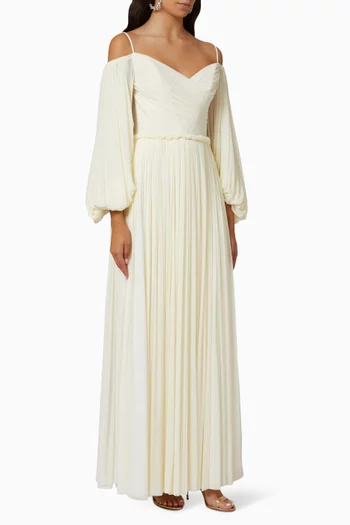 Gathered Maxi Gown in Jersey