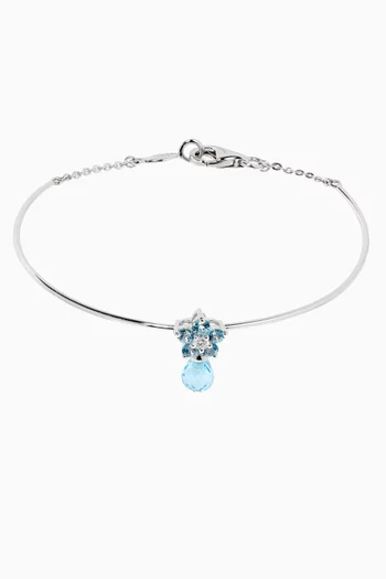 Rose Blue Sapphire Bracelet in 18kt White Gold