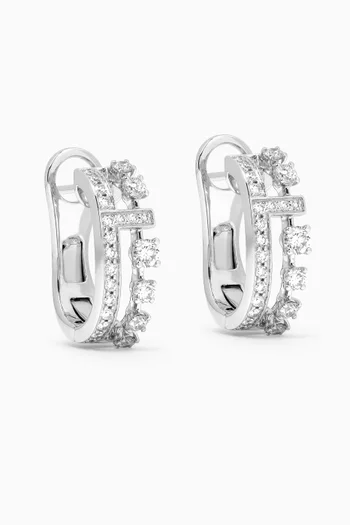 Avenues Diamond Hoop Earrings in 18kt White Gold